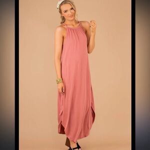 Elegant Blush Maxi Dress NWT